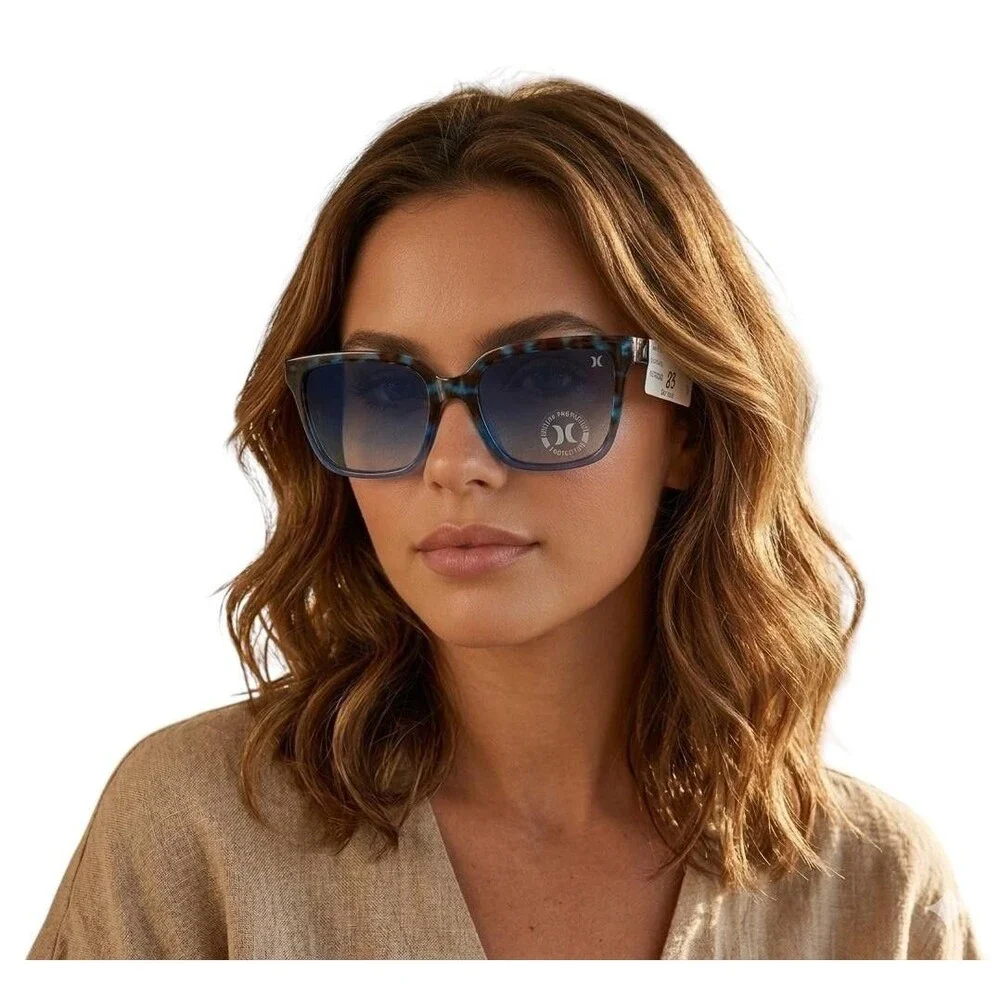 Hurley Blanca Sunglasses Women's One Size Blue Demi Ombre Polarized Oversized